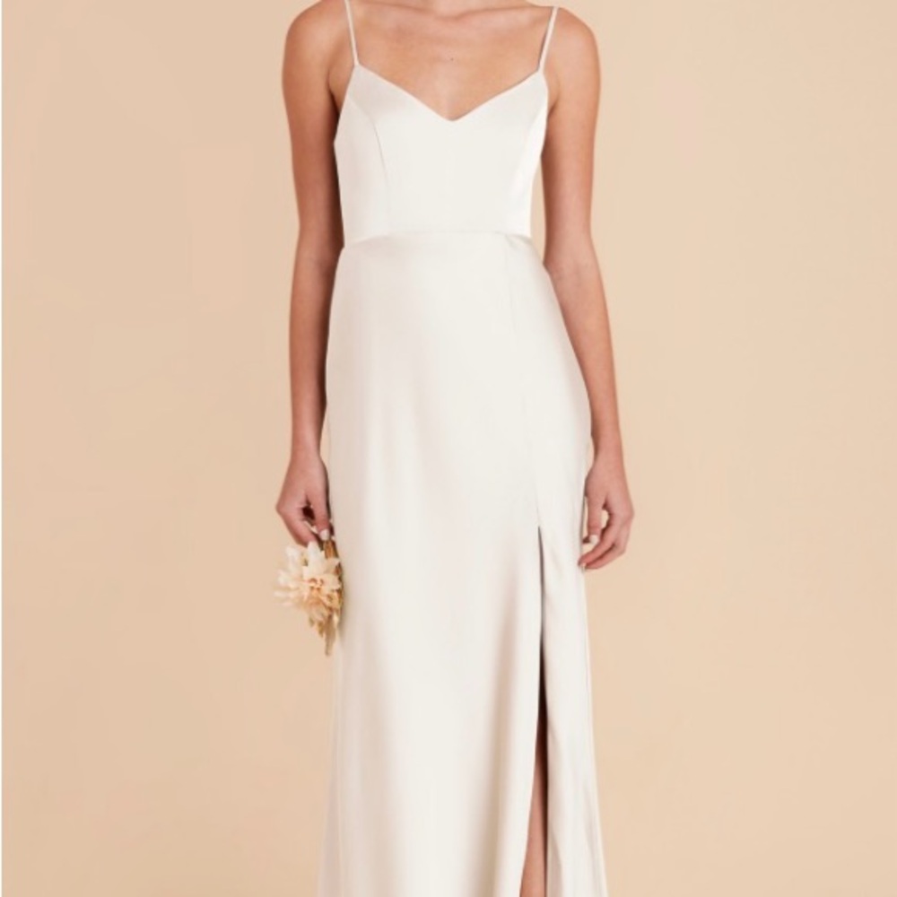 Birdy Grey Matte Satin Jay Dress in Cream